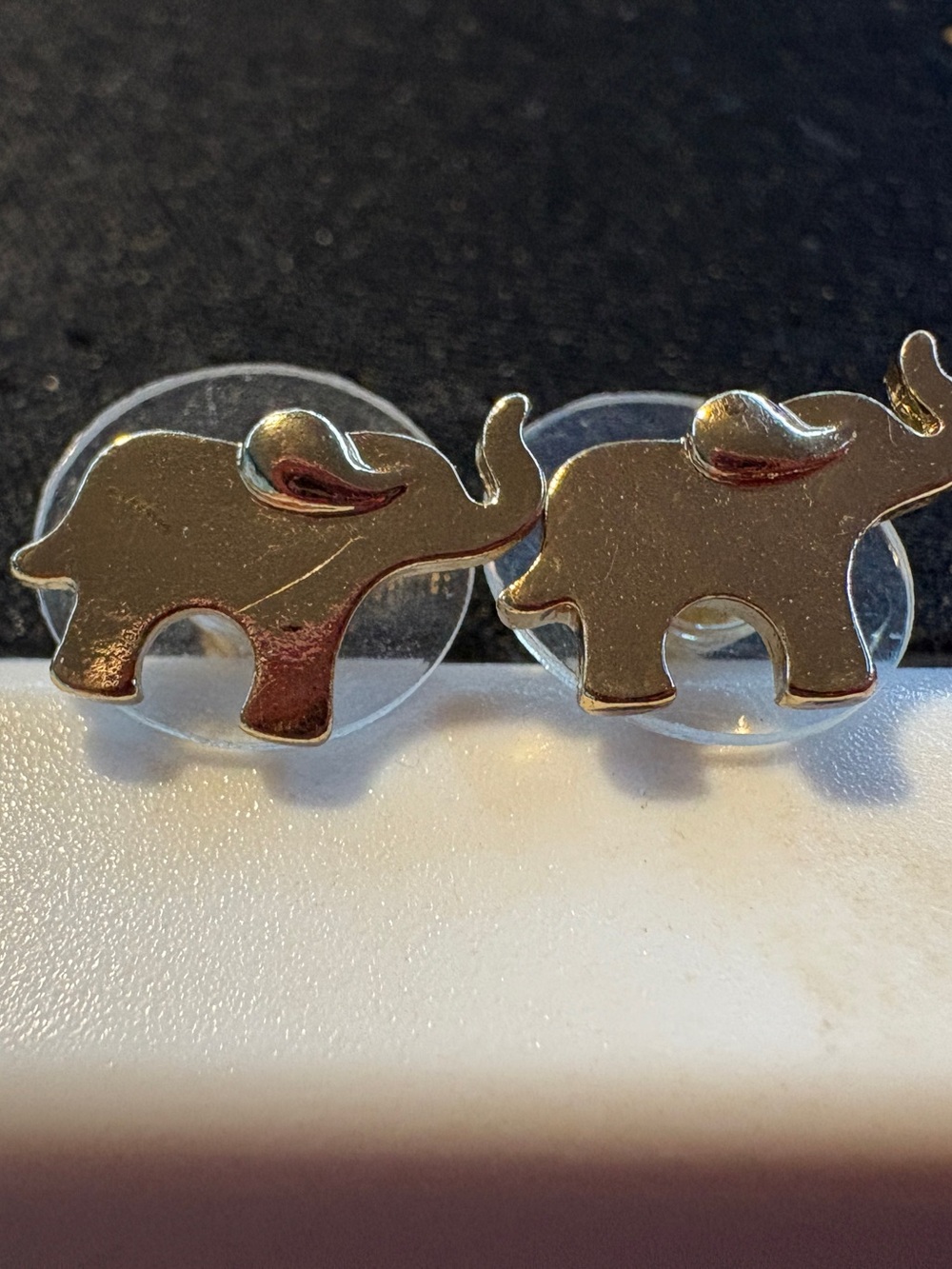 Elephant Stud Earrings - Gold Elephant Design